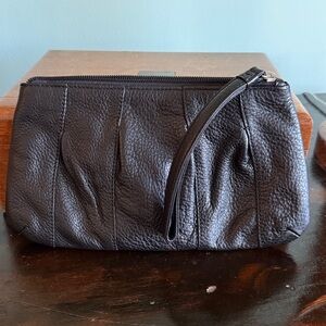 NWOT Black Leather Clutch by JJill